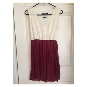 Burgundy and white dress - Jasmine London